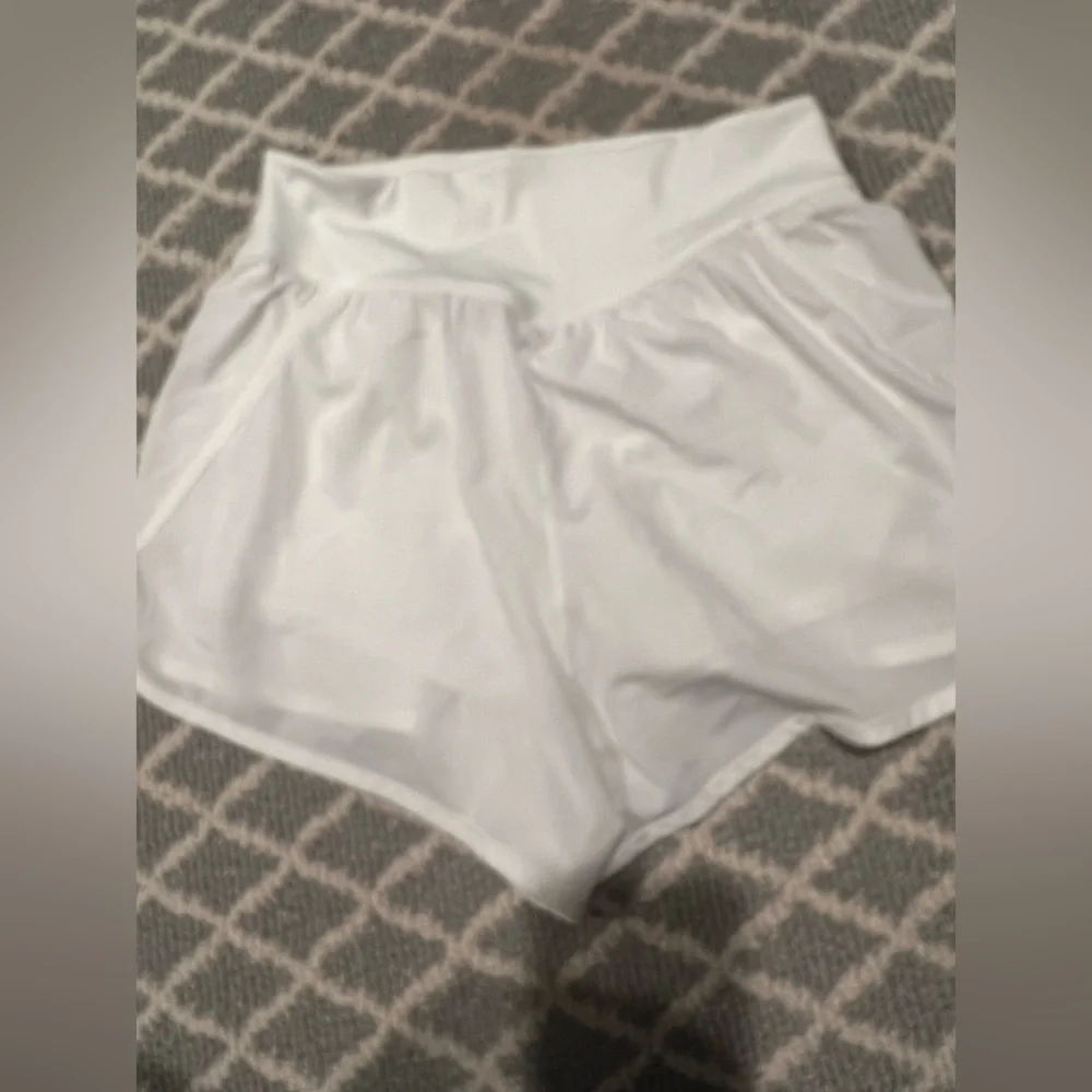 Aerie OFFLINE Nylon Printed Running Short Size Small White Rarely Worn